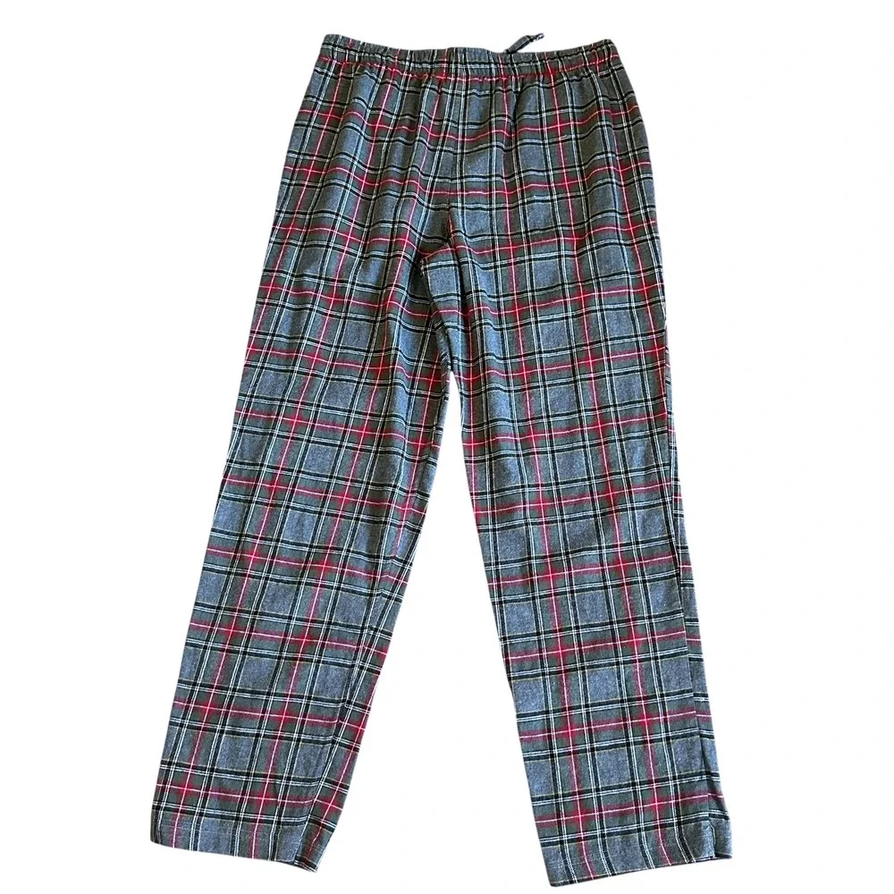Eddie Bauer‎ Pants Men's M Gray Stewart Scotch Plaid Lounge Pajama Pants